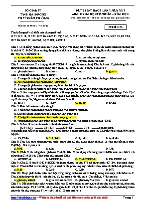 Đề thi sát hạch lần 2 môn Hóa học Lớp 12 năm 2017 - Mã đề 132 - Trường THPT Đoàn Thượng (Có đáp án)